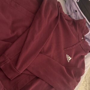 Adidas Burgundy Pullover Hoodie